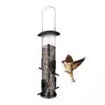 Relaxdays Vogelfutterspender zum Aufhängen, Futtersäule Vögel