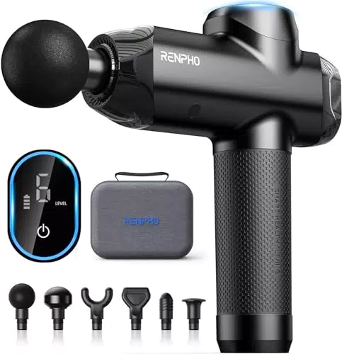RENPHO R3 Power Massagepistole, 12MM Amplitude Massage Gun Massagegerät mit Type-C Ladeanschluss