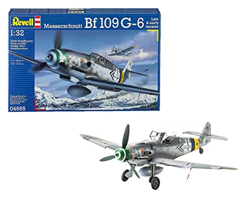 Revell RV04665 Modellbausatz Flugzeug 1:32 - Messerschmitt Bf109 G-6 Late & early version im Maßstab 1:32