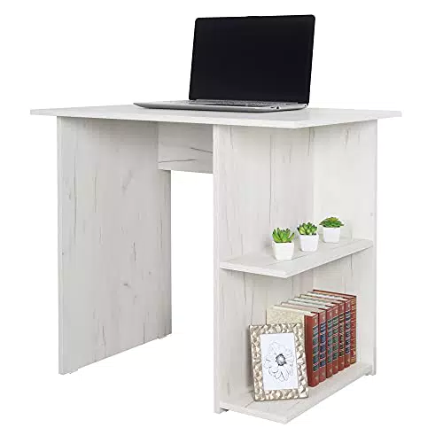RICOO Schreibtisch klein 82 x 76 x 60 cm Eiche WM089-EP weiß Bürotisch Sekretär