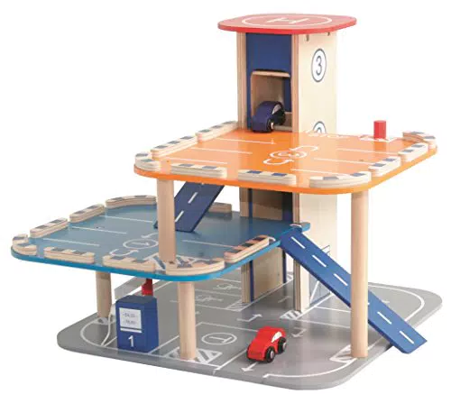 roba Parkhaus, Parkgarage aus Holz mit Lift & Tankstelle