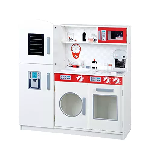roba Spielküche, Kinderküche, weiß, rot, Kühlschrank