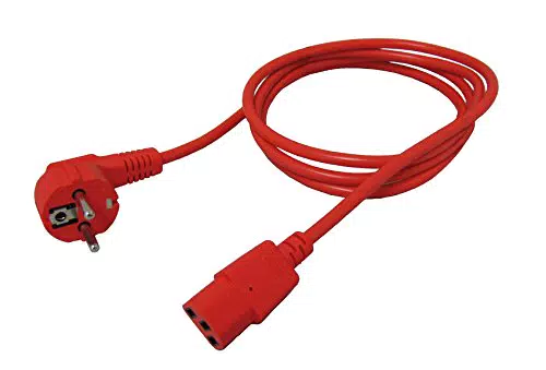 ROLINE Netzkabel, gerade IEC-Buchse, rot, 1,8 m