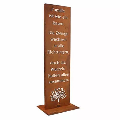 Rostikal Gartendeko Rost Familie Spruch Schild 55 cm Garten Deko Wohnzimmer Geschenk