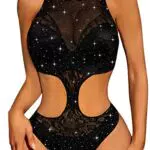 RSLOVE Lingerie für Frauen Verführerische Dessous Sets mit Spitzenbody und Unterwäsche Weiß Einheitsgröße