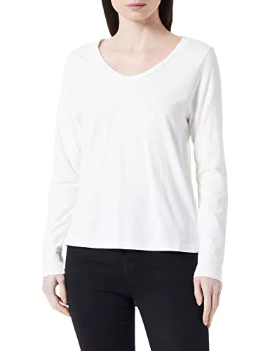 s.Oliver Damen T-shirts T Shirts langarm, Weiß
