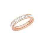 s.Oliver Ring Edelstahl Damen Ringe, mit Kristall, Roséfarben