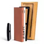 S SATC Schleifstein Messer Körnung 1000/6000 Wetzstein Professionell Schärfstein 2-IN-1 Messerschärfer Abziehstein Sharpening Stone mit Rutschfeste Bambusbasis und Winkelführung