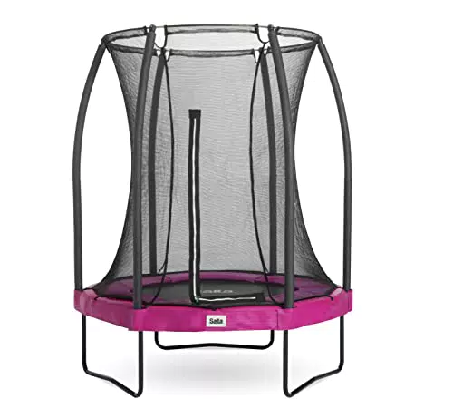 Salta Comfort Edition - Trampolin mit Sicherheitsnetz - ⌀ 153 cm - Rund - Schwarz/Grün/Pink