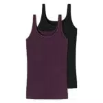 Schiesser Damen 2 Pack Trägertop Unterhemd Bio Baumwolle-95/5 Organic Unterwäsche