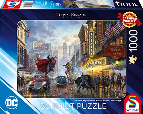 Schmidt Spiele 57589 Thomas Kinkade, Batman, Superman and Wonder Woman
