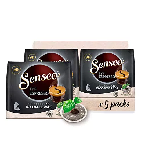 Senseo Pads Typ Espresso - RA-zertifiziert - 5 Packungen x 16 Kaffeepads