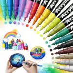 Shadcoler Acrylstifte für Steine Wasserfest, 18 Farben Stifte Steine Bemalen Wasserfest