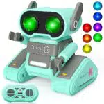 SIVQIKE Roboter Kinder Spielzeug Wiederaufladbarer Ferngesteuerter Roboter mit 7 Farben LED-Augen und Musik