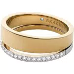 Skagen Damen Edelstahlring Länge: 4/5 Zoll, Gold und Silber mit Glitter