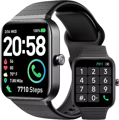 Smartwatch Damen mit Telefonfunktion, 1.8"HD Fitnessuhr Alexa Integriert