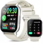 Smartwatch Herren Damen mit Telefonfunktion, 1.85 Zoll Touchscreen Smart Watch mit Pulsmesser Schlafmonitor Schrittzähler
