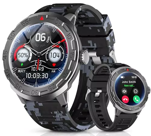 Smartwatch Herren mit Telefonfunktion, 100+ Sportmodi