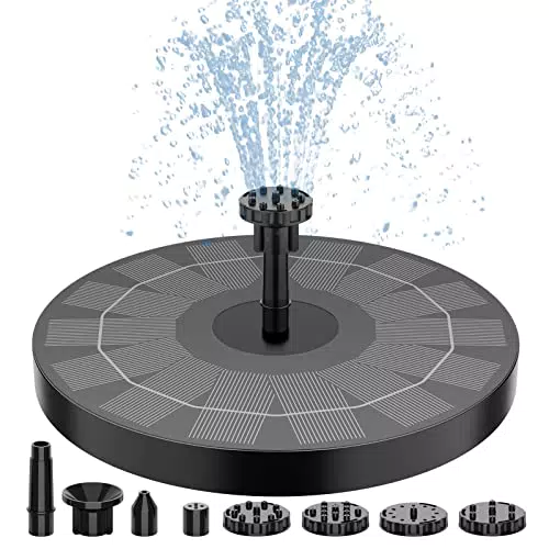 Solar Springbrunnen 2023 Upgrade, AISITIN 2.5W 160mm Solarbrunnen Solar Teichpumpe Outdoor Wasserpumpe Solar Schwimmender Fontäne Pumpe mit 6 Fontänenstile für Garten