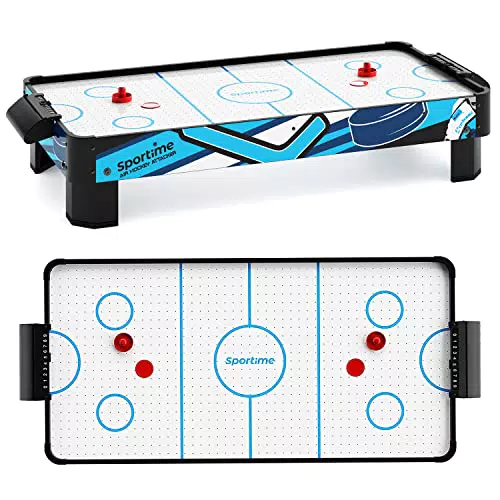 Sportime Airhockey Tischauflage Set, Mobiles, klappbares Air-Hockey Tischspiel mit Luft Gebläse