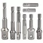 Stecknuss-Adapter, 8-teiliges Set, 1/4-Zoll-Sechskantadapter auf 1/4
