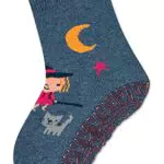Sterntaler Baby Mädchen Fliesen Socken Baby Glitzer-Flitzer AIR Hexe Strümpfe meliert - Fliesen Rutsch Socken Baby mit Vollplüsch - tintenblau
