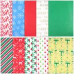 STOBOK 150 Blatt Weihnachten Seidenpapier, 10 verschiedene Design Geschenkpapier für Xmas Buntes Papier Taschen Dekoration und Weinflaschen
