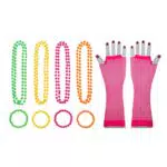 STOBOK Party Neon Anhänger Armband Perlenkette Fischnetz Auge Lange Handschuhe