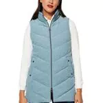 STREET ONE Damen A220156 Steppweste, Milky Jade Blue