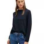 STREET ONE Damen A320576 Langarmshirt, deep Blue, 40