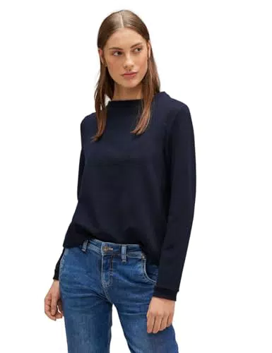 STREET ONE Damen A320576 Langarmshirt, deep Blue, 40