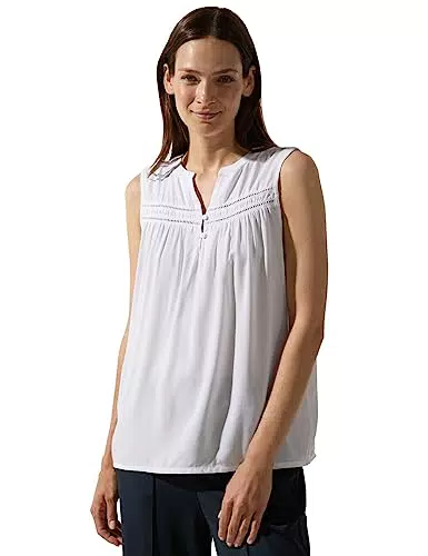 STREET ONE Damen A344063 Blusentop, White, 38