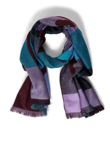 STREET ONE Damen A572251 Schal Kariert, plummy Wine