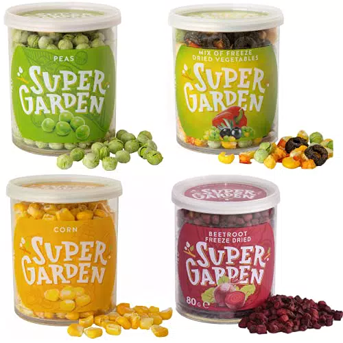 Super Garden Snackbox Gemüse - Gefriergetrocknetes Gemüse - Gesunder Snack - 100% Rein Und Natürlich - Für Veganer Geeignet - Ohne Zuckerzusatz- Glutenfrei