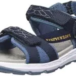 Superfit Jungen Criss Cross Sandale, Blau Orange 8010