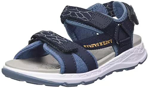 Superfit Jungen Criss Cross Sandale, Blau Orange 8010