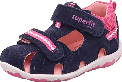Superfit Mädchen Fanni Sandalen, Blau Rosa 8000