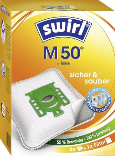 Swirl M 50 EcoPor Staubsaugerbeutel für Miele, 4 Beutel