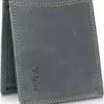 TALED Leder Geldbörse Herren I Echtleder Geldbeutel I RFID Schutz I Querformat I Portmonee mit Münzfach I 9 Kartenfächer I Männer Portemonnaie mit Doppelnaht I Geschenk Box I Nature Anthrazit