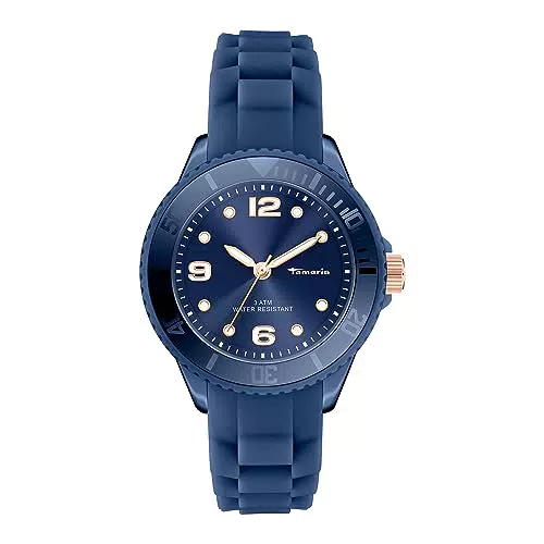 Tamaris Damen Analog Quarz Uhr mit Silikon Armband TT-0127-PQ