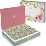 Teabloom Teeblumen Kiste Sorgfältig Ausgewähltes Tee Geschenkset mit 12 Gourmet Blumentees - 36 Aufgüsse Verpackt in einer Eleganten Geschenk Teebox