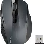TECKNET Kabellose Maus, Pro 2.4G 2600 DPI Wireless, 6 Tasten mit Nano Empfänger