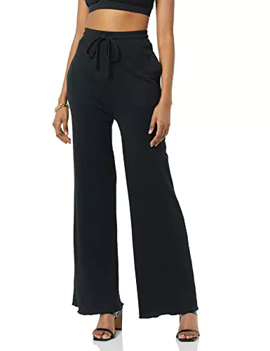 TEREA Mila Hose für Damen, weites Bein, Schwarz, Größe