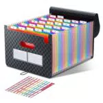 ThinkTex Dokumentenmappe A4, 26 Taschen Erweitern Dateiordner Große Raum Fächermappe Datei Organizer Aktenordner Box Akkordeon Ordner Tragbar Sortiermappe für Zuhause oder Büro Dokumente