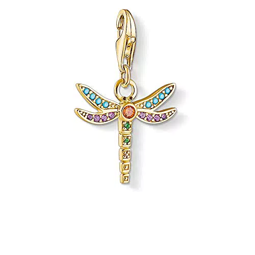 Thomas Sabo Damen Charm-Anhänger Libelle bunt 925 Sterling Silber 1758-974-7