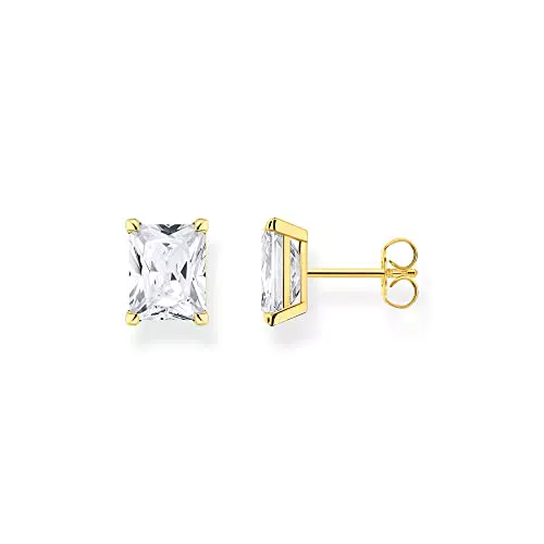 Thomas Sabo Damen Ohrstecker in der Farbe Farbe Gold aus 925 Sterlingsilber mit 750 Gelbgold Veredelung mit Zirkonia