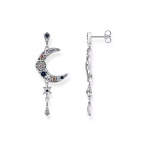 THOMAS SABO Sabo Ohrringe Royalty Mond mit Steinen aus 925 Sterlingsilber