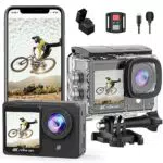 TIMNUT 4K Action Cam Touchscreen - Dual Screen 40M Unterwasserkamera 170°Weitwinkel Helmkamera 20MP Wasserdicht Videokamera mit Ladegerät