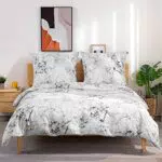 TOCOMOA Bettwäsche 200x200 cm Mikrofaser 3 teilig, Marmor Optik Schwarz Weiß Bettwäsche-Sets
