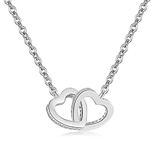 TOLOWOBK Kette Damen Silber Mutter Tochter Kette Geschenk